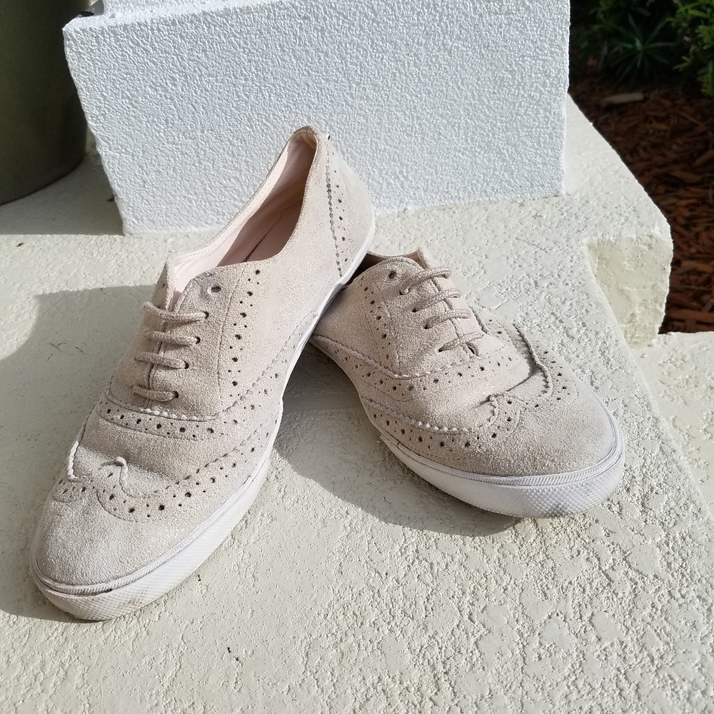 Kate Spade Light Gold Oxford Style Sneakers
